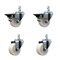 Service Caster 3'' Nylon Wheel Swivel 3/4'' Square Stem Caster Set 2 Brakes, 4PK SCC-SQ20S314-NYS-PLB-34-2-S-2 - alternate 1